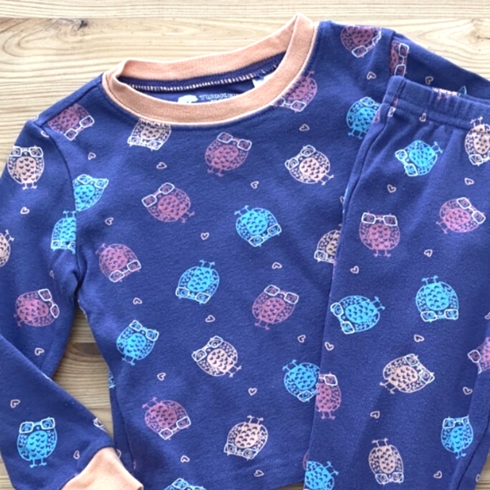 Tucker & Tate Girls Pajamas Blue with Cute Little Owls